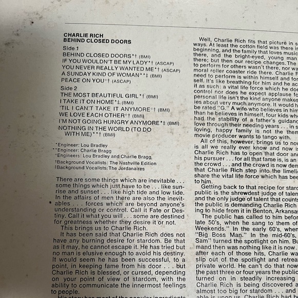 Charlie Rich Behind Closed Doors - Picture 7 of 8